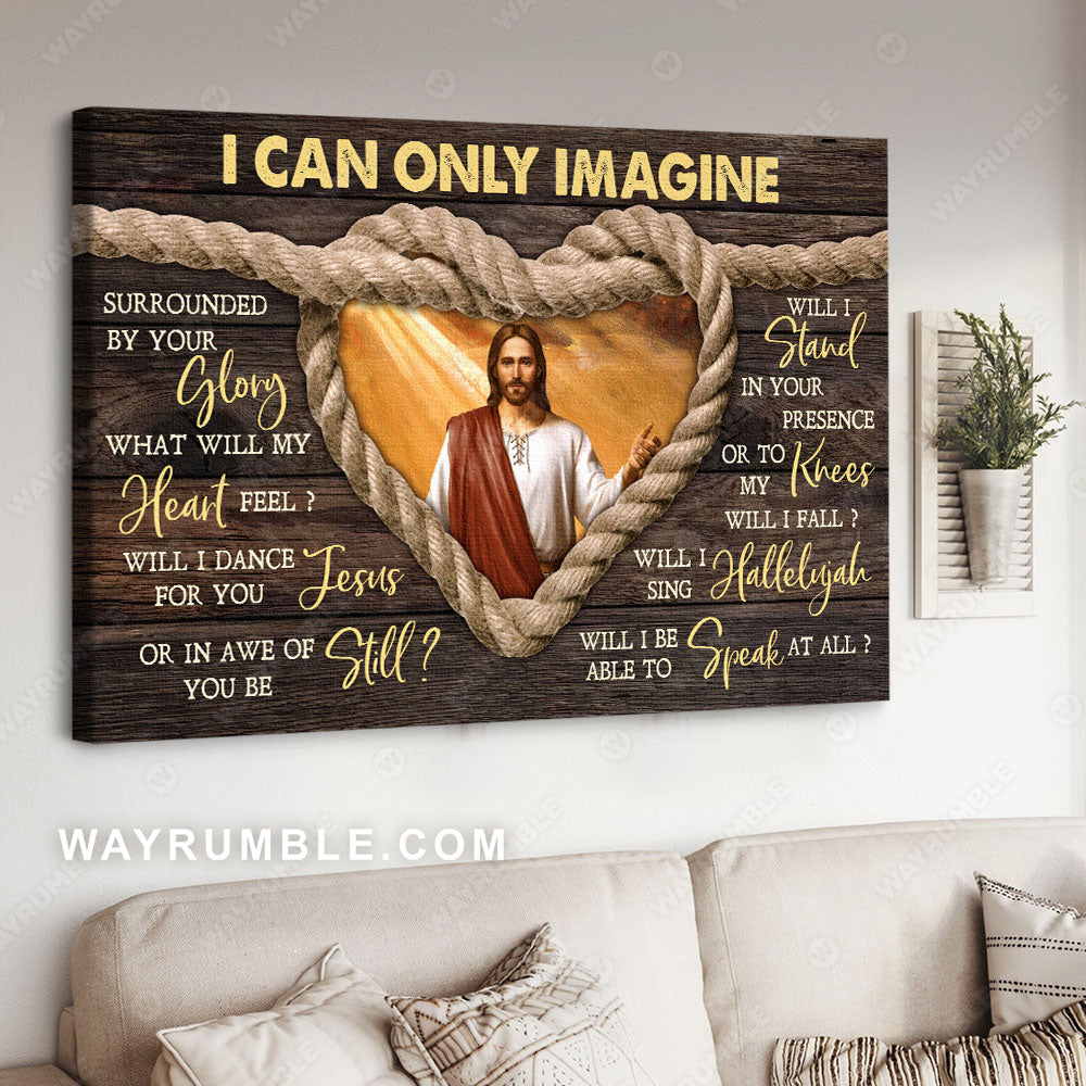 Jesus painting, Knot heart, Orange sunset, I can only imagine - Jesus Landscape Canvas Prints, Wall Art