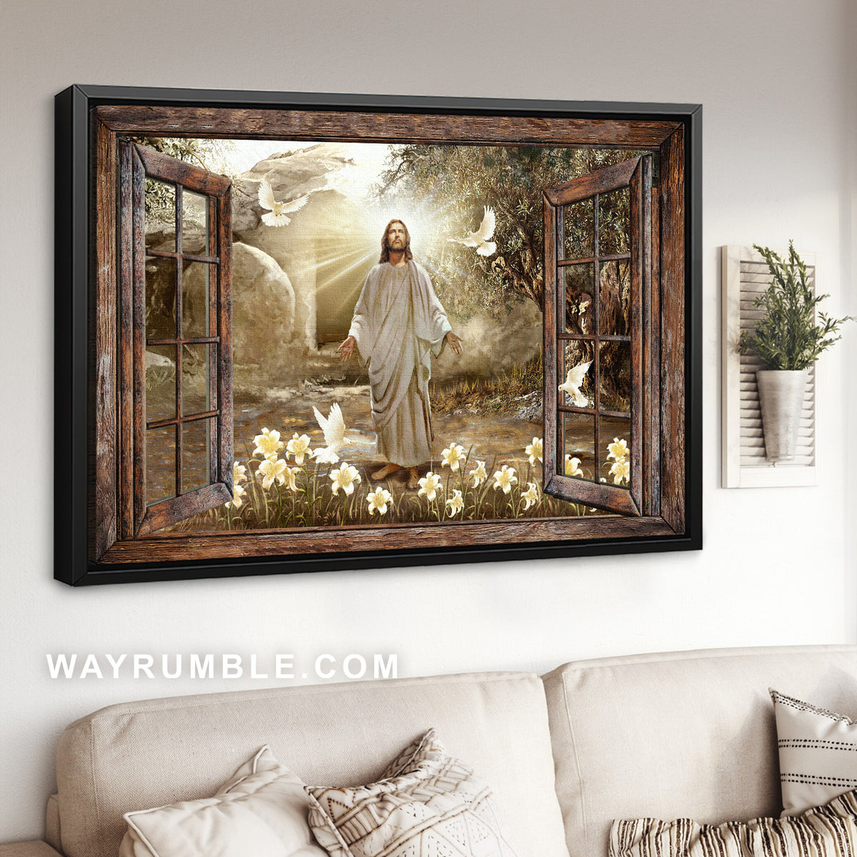 Jesus artwork, Lily garden, Infinite halo, Beautiful dove - Jesus Landscape Canvas Prints, Home Decor Wall Art