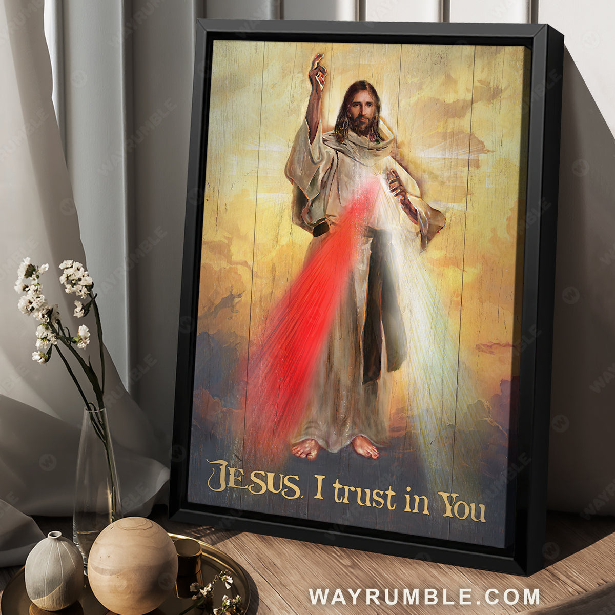 The life of Jesus, Red light, Sunset, Jesus I trust in you - Jesus Portrait Canvas Prints, Christian Wall Art