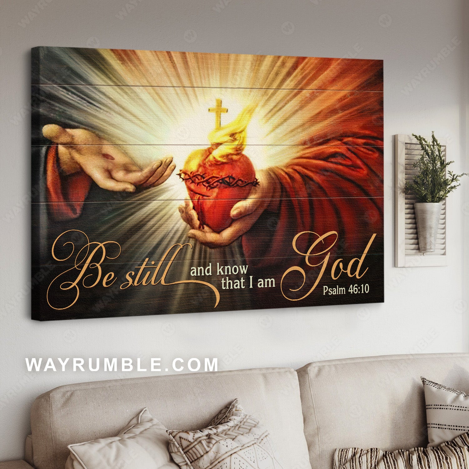 Jesus light, Jesus heart, Be still and know that I am God - Jesus Landscape Canvas Prints, Christian Wall Art