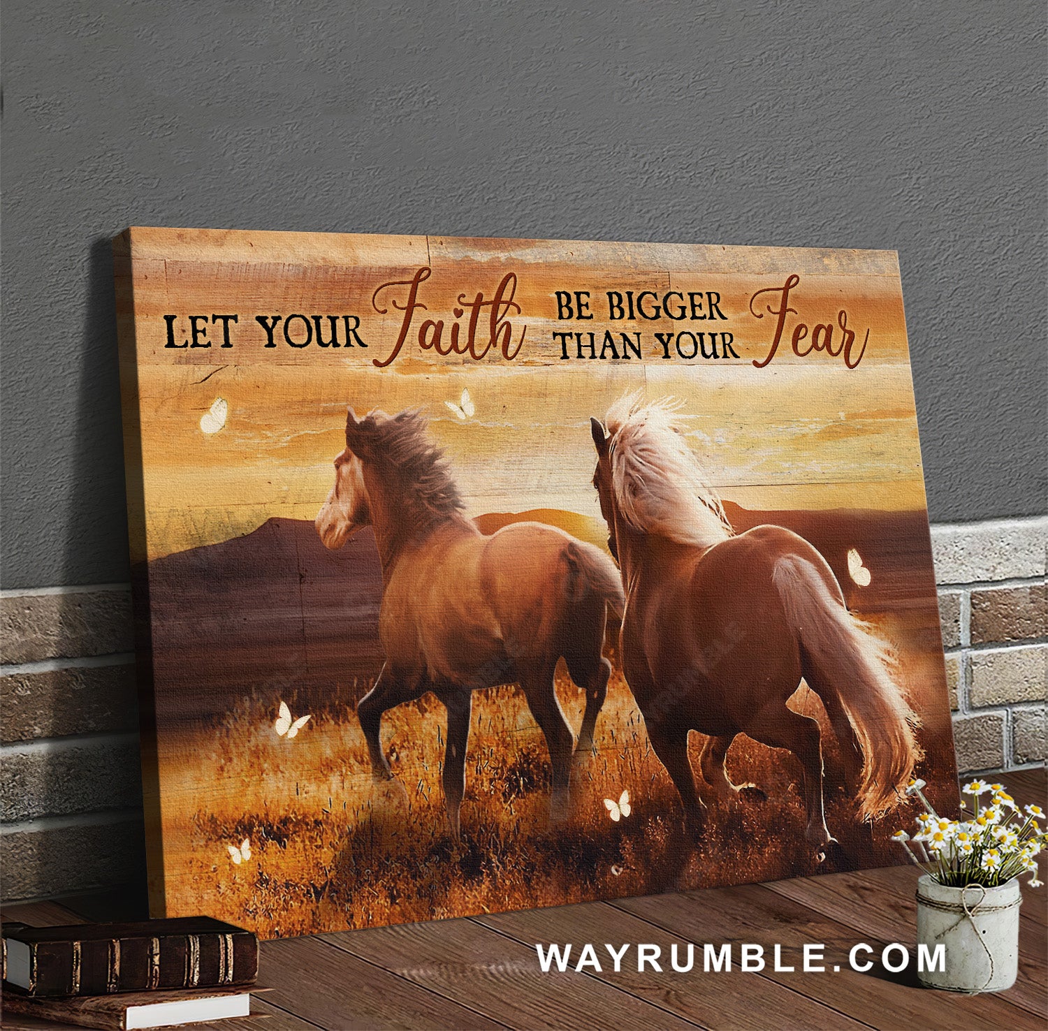 Pretty horse painting, Amazing rice field, Let your faith be bigger than your fear - Jesus Landscape Canvas Prints, Home Decor Wall Art
