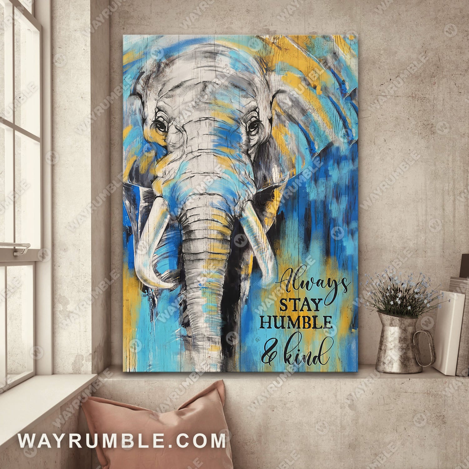 Jesus drawing, Strong elephant painting, Always stay humble and kind - Jesus Portrait Canvas Prints, Wall Art