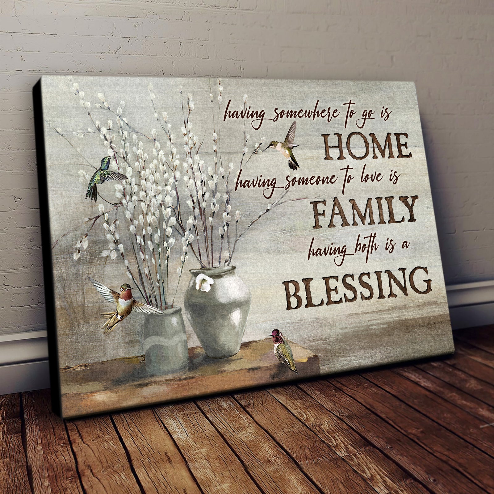 Baby white flower painting, Colorful hummingbird, Having somewhere to go is home - Jesus Landscape Canvas Prints, Wall Art