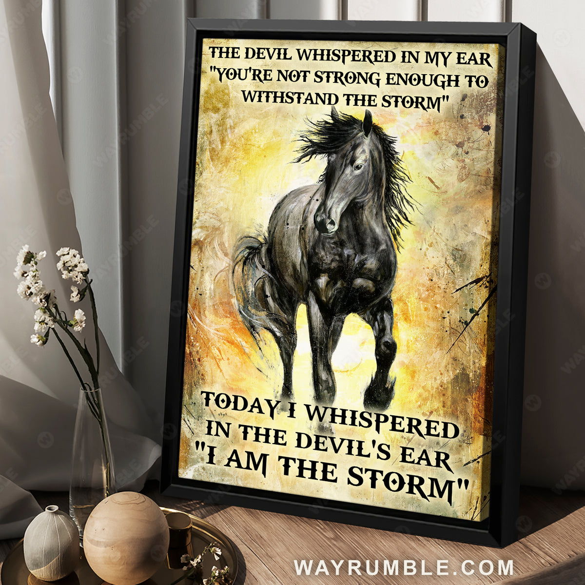 Crazy horse, Yellow Background, The devil whispered in my ear - Jesus Portrait Canvas Prints, Christian Wall Art