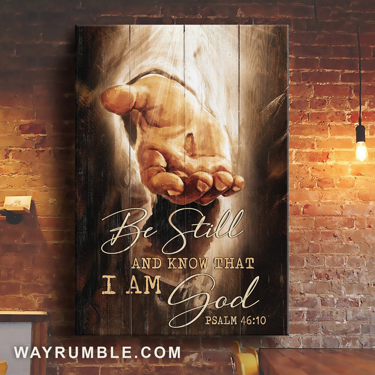 Beautiful Jesus hand, Infinite halo, Be still and know that I am God - Jesus Portrait Canvas Prints, Home Decor Wall Art
