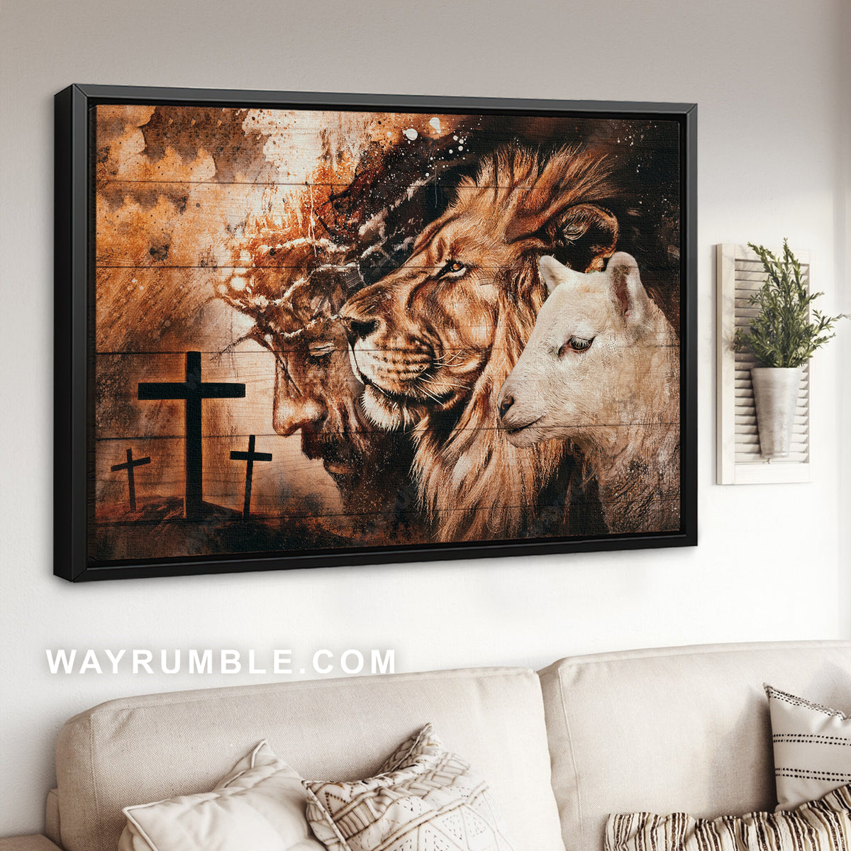 Stunning artwork, The life of Jesus, Animal of God, Beautiful lion - Jesus Landscape Canvas Prints, Home Decor Wall Art