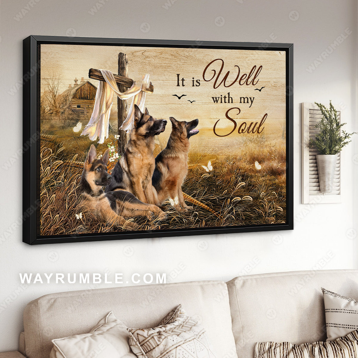 German Shepherd, The three brother, The rugged crosses, Countryside landscape, It is well with my soul - Jesus Landscape Canvas Prints, Christian Wall Art
