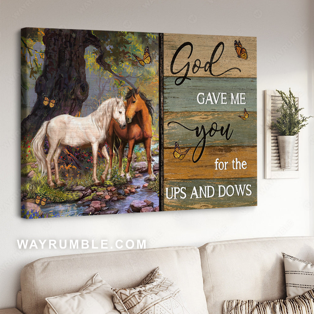 Dream horse, Spring forest, Beautiful river, God gave me you - Jesus Landscape Canvas Prints, Christian Wall Art