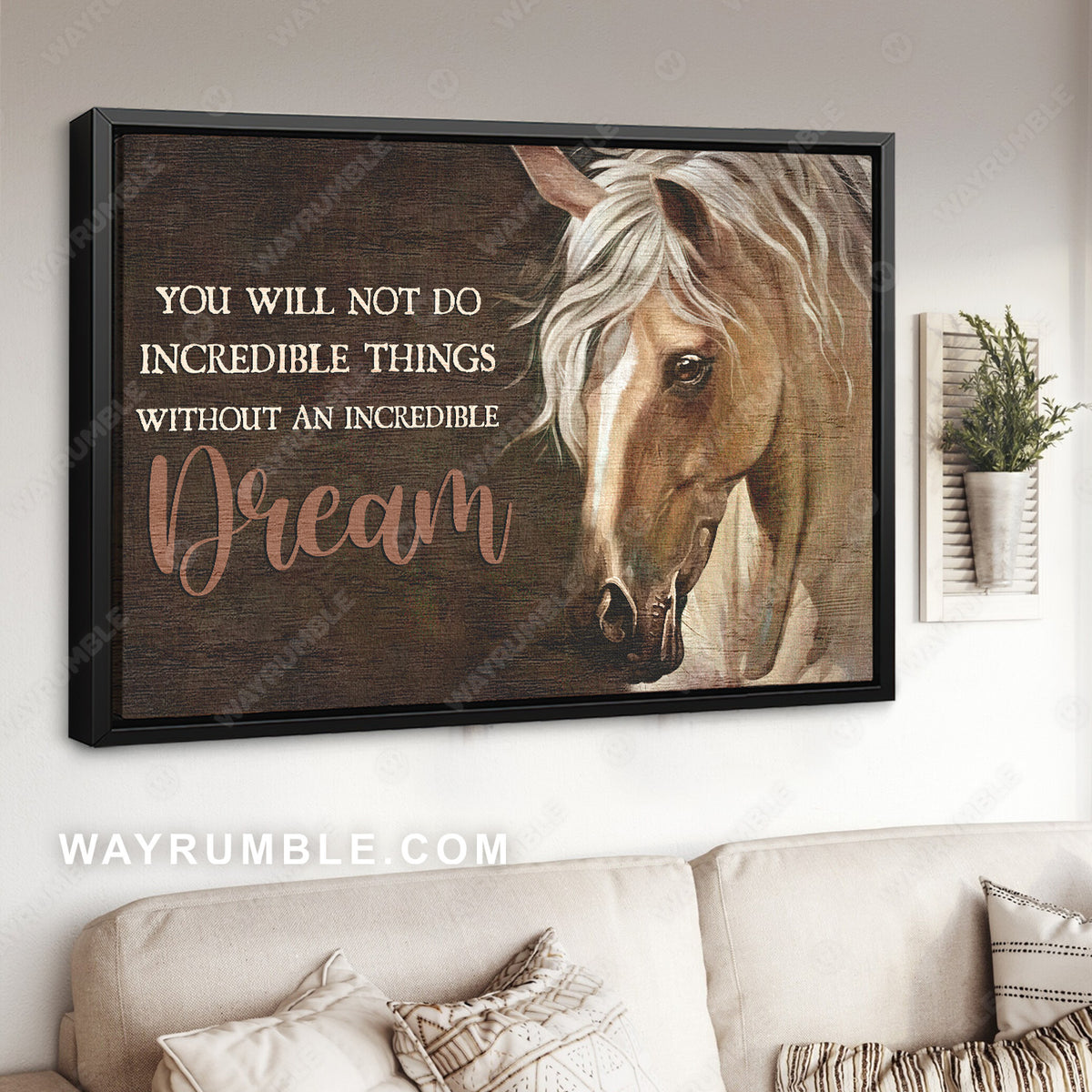 Horse drawing, You will not do incredible things with out an incredible dream - Jesus Landscape Canvas Prints, Christian Wall Art