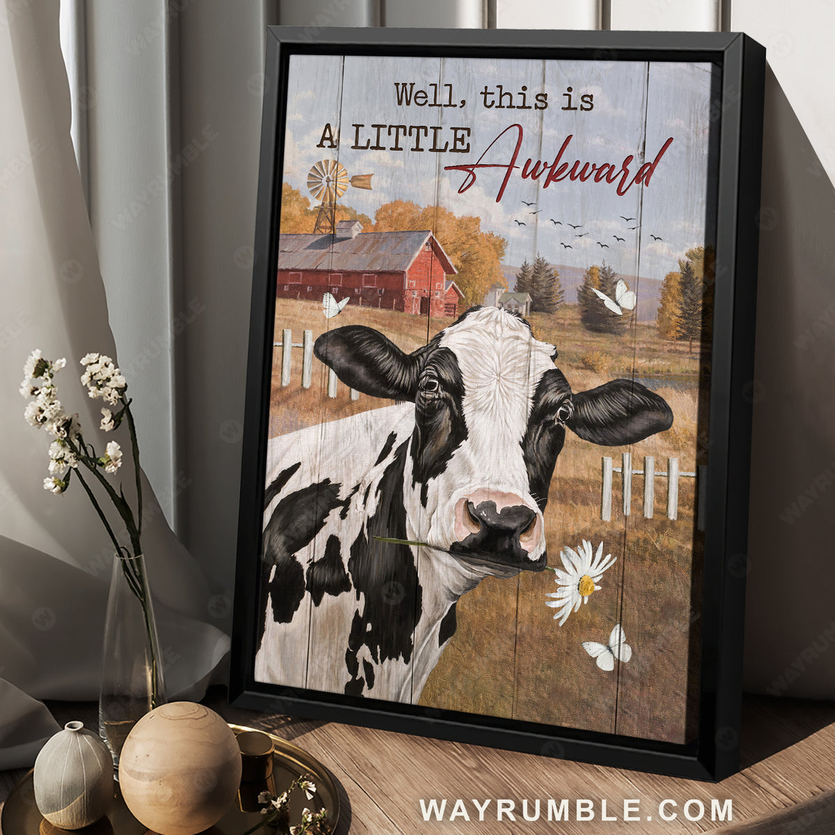 Amazing dairy cow, Peace farm, Well, This is a little awkward - Jesus Portrait Canvas Prints, Home Decor Wall Art