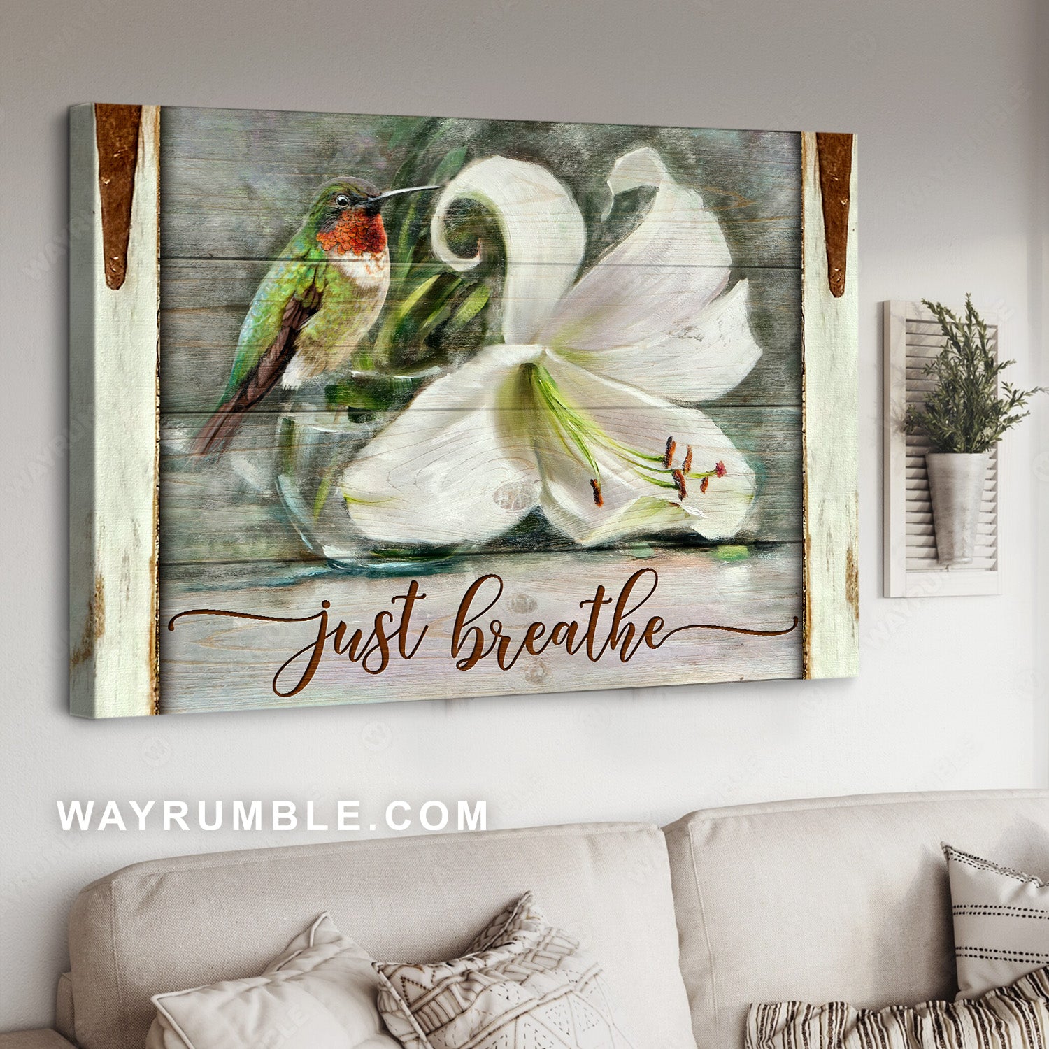Vintage lily artwork, Stunning hummingbird, Just breathe - Jesus Landscape Canvas Prints, Home Decor Wall Art