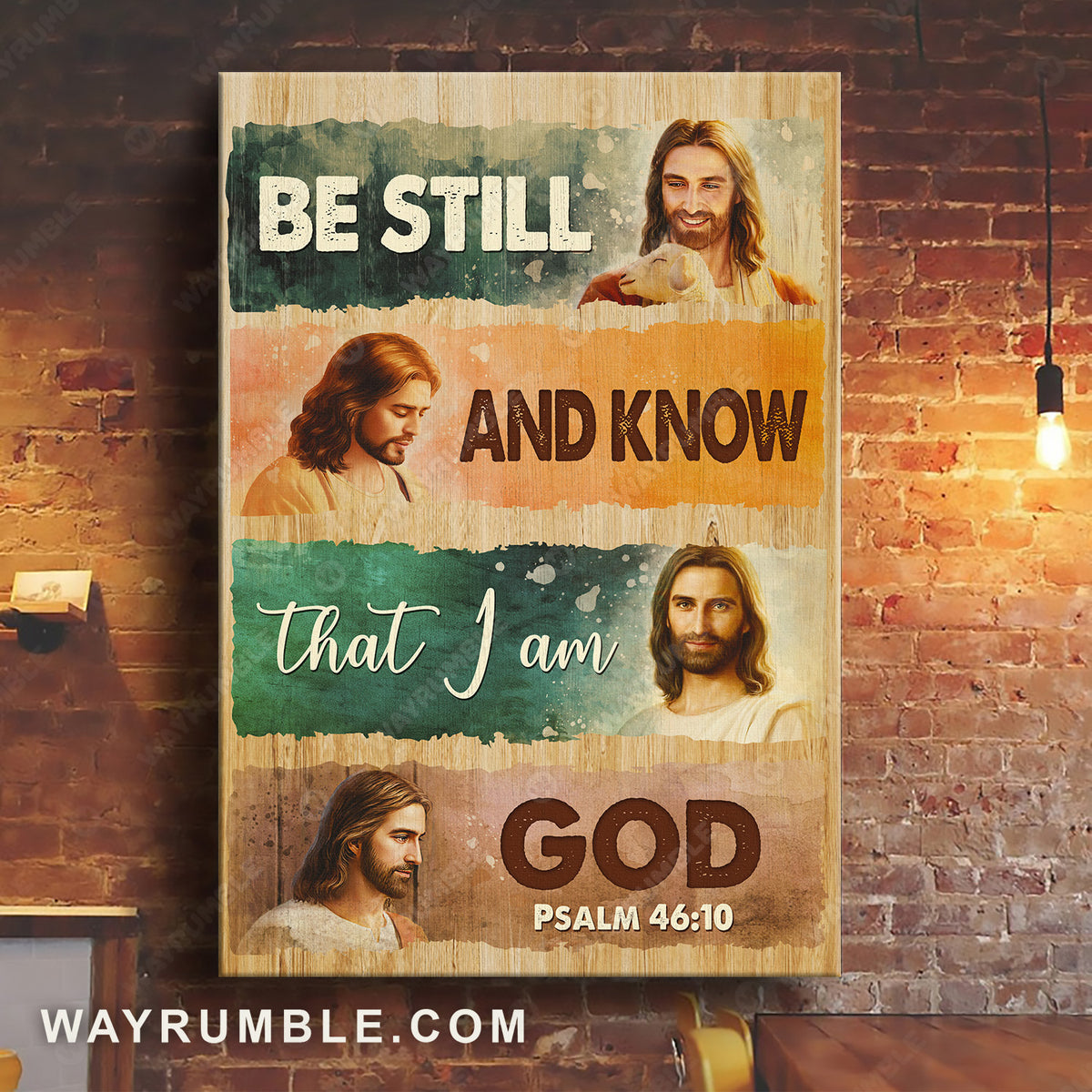 Jesus Christ, Jesus portrait, Be still I am God - Jesus Portrait Canvas Prints, Christian Wall Art