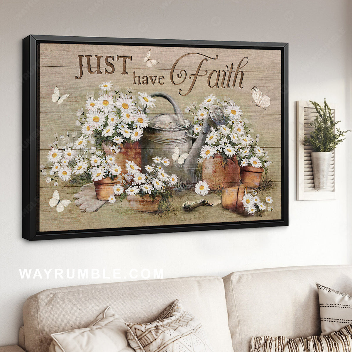 Stunning daisy drawing, Beautiful garden, Butterfly painting, Just have faith - Jesus Landscape Canvas Prints, Home Decor Wall Art