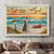 Jesus walking, Blue beach, Wooden boat, Beautiful sunset, Be still and know that I am God - Jesus Landscape Canvas Prints, Wall Art