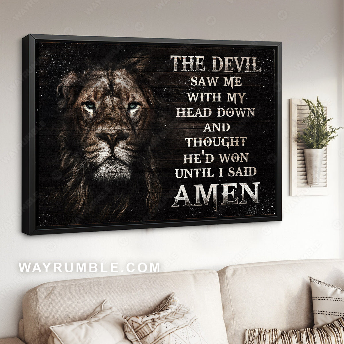 Lion painting, Lion of Judah, Until I said Amen - Jesus Landscape Canvas Prints, Christian Wall Art