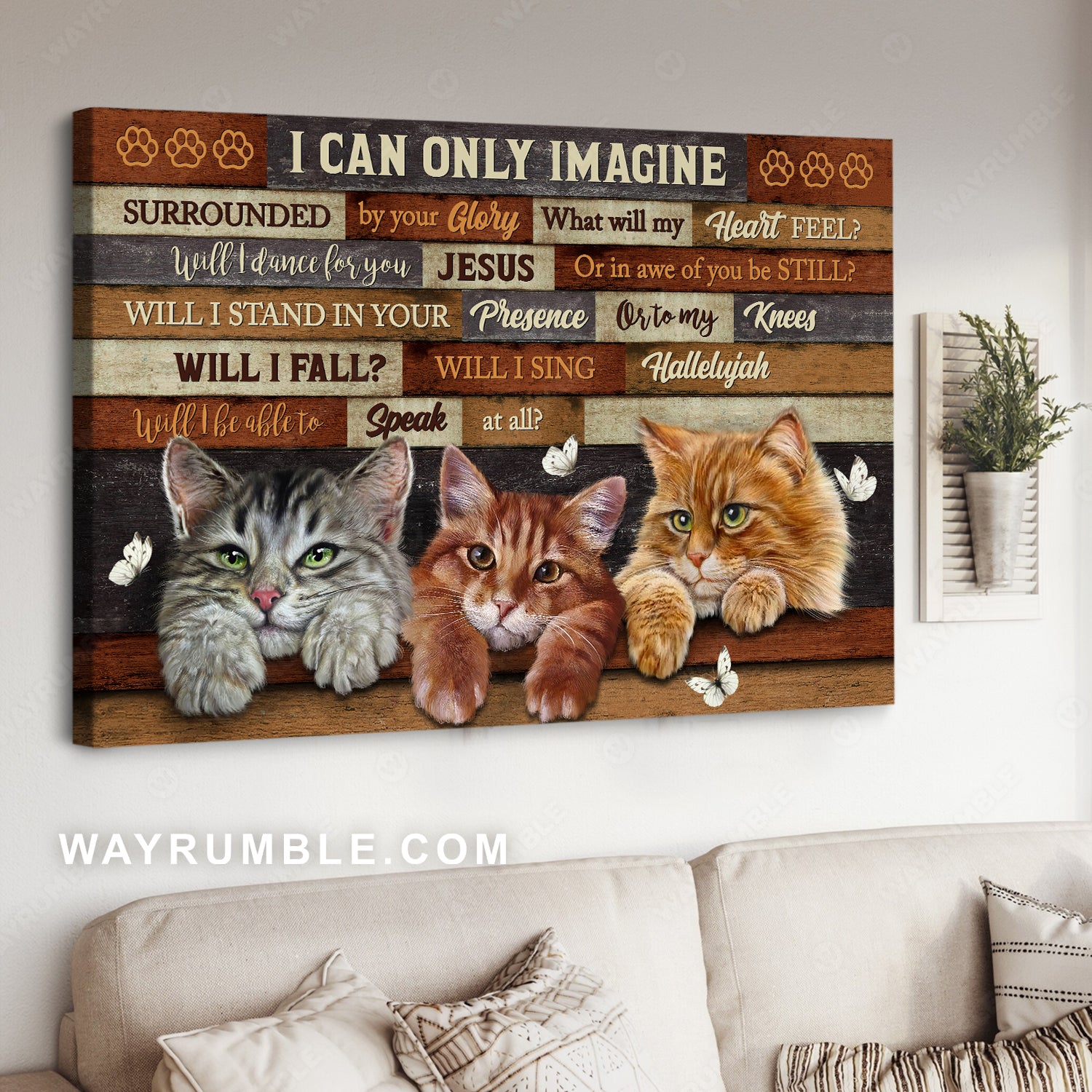 Fluffy cats, Cute kittens, Cat paw print, I can only imagine - Jesus Landscape Canvas Prints, Christian Wall Art