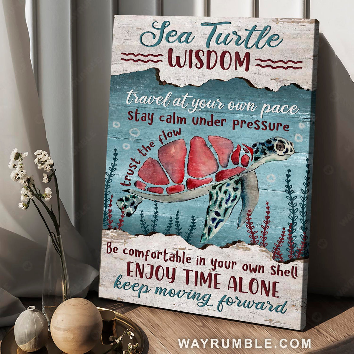 Marine animal, Under the sea, Sea turtle wisdom - Jesus Portrait Canvas Prints, Christian Wall Art