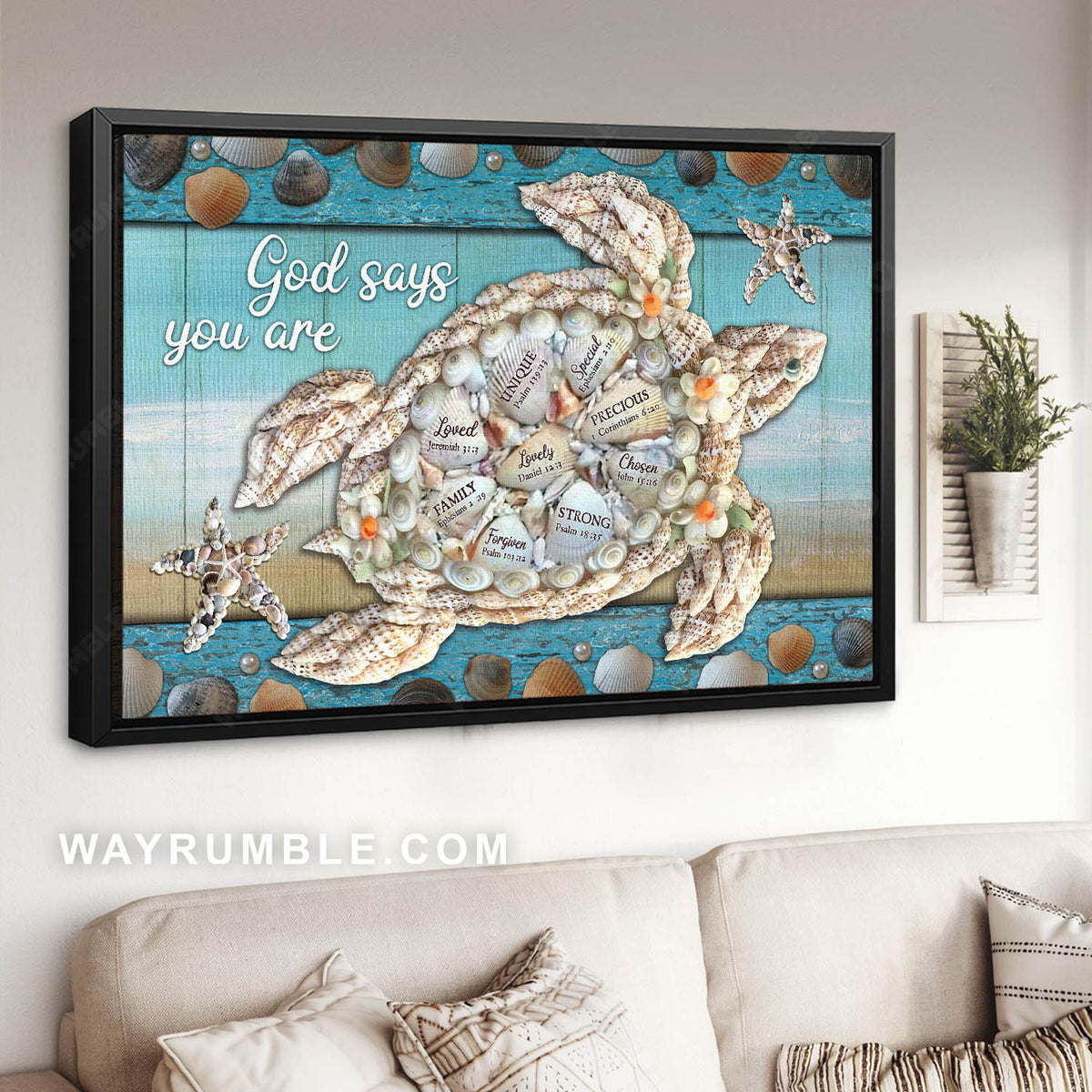 Seashell art, Types of seashell, Sea turtle, God says you are