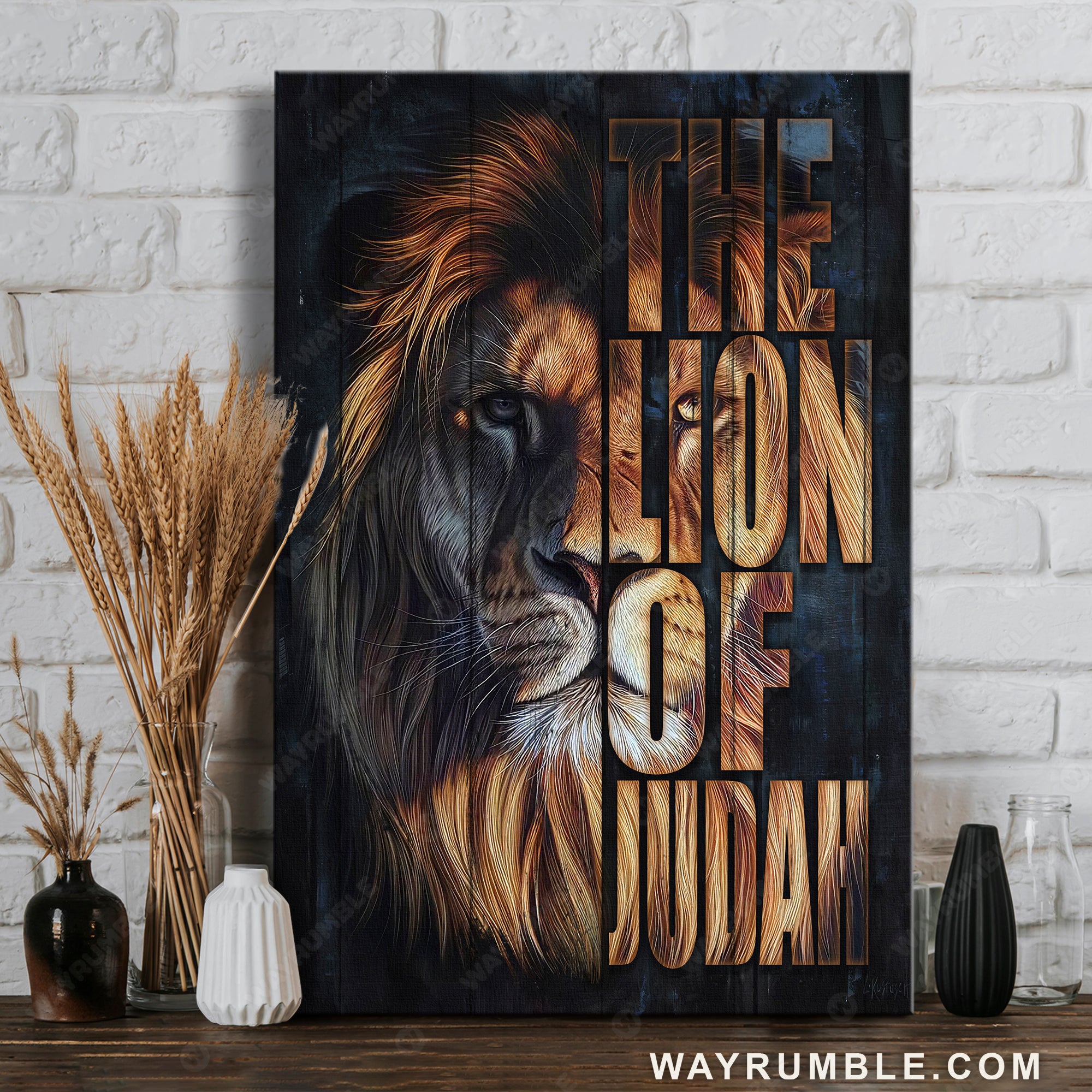 Lion king, Lion head, Lion of Judah - Jesus Portrait Canvas Prints, Christian Wall Art