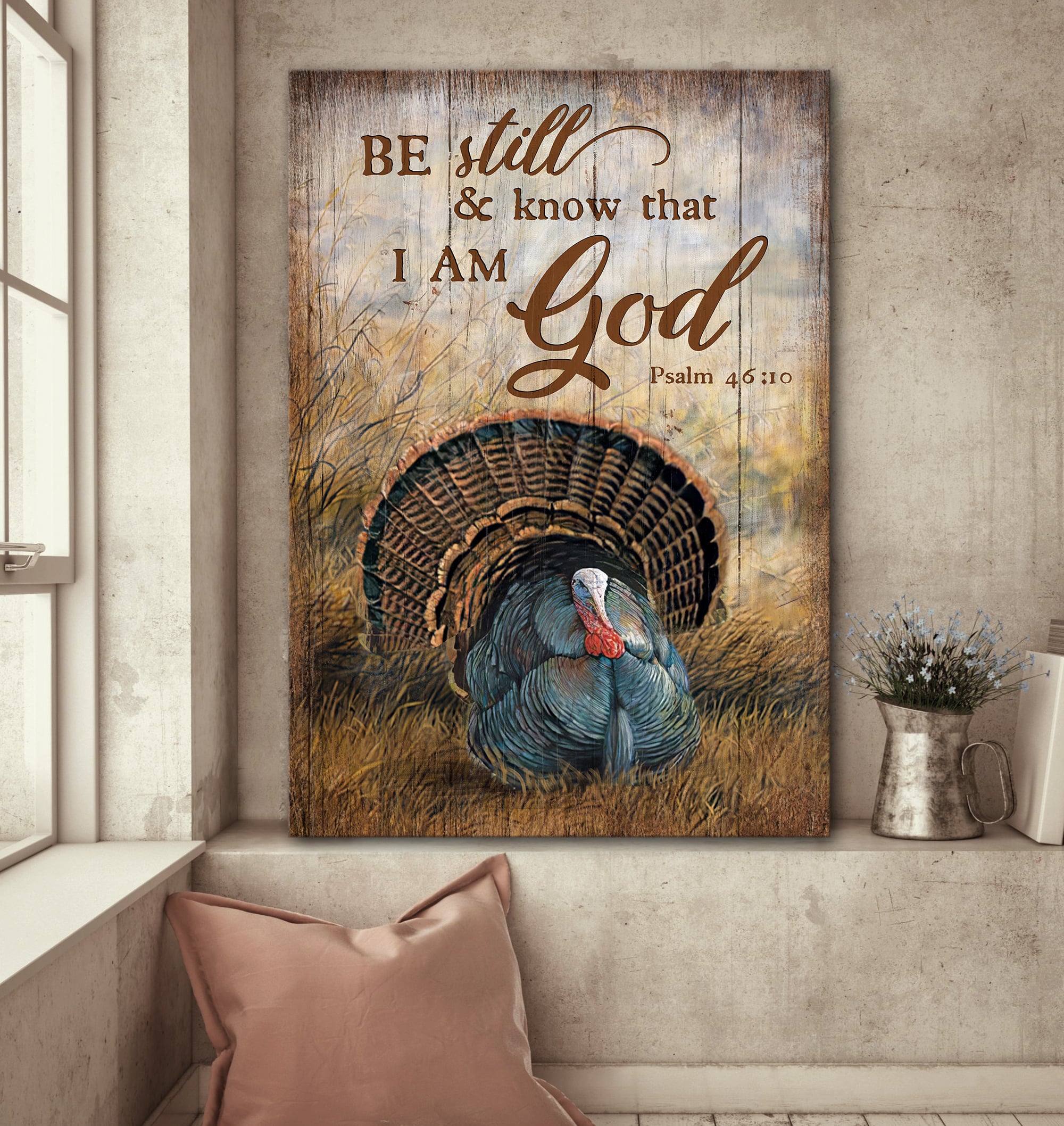 Turkey painting, Rice field, Be still and know that I am God - Jesus Portrait Canvas Prints, Wall Art