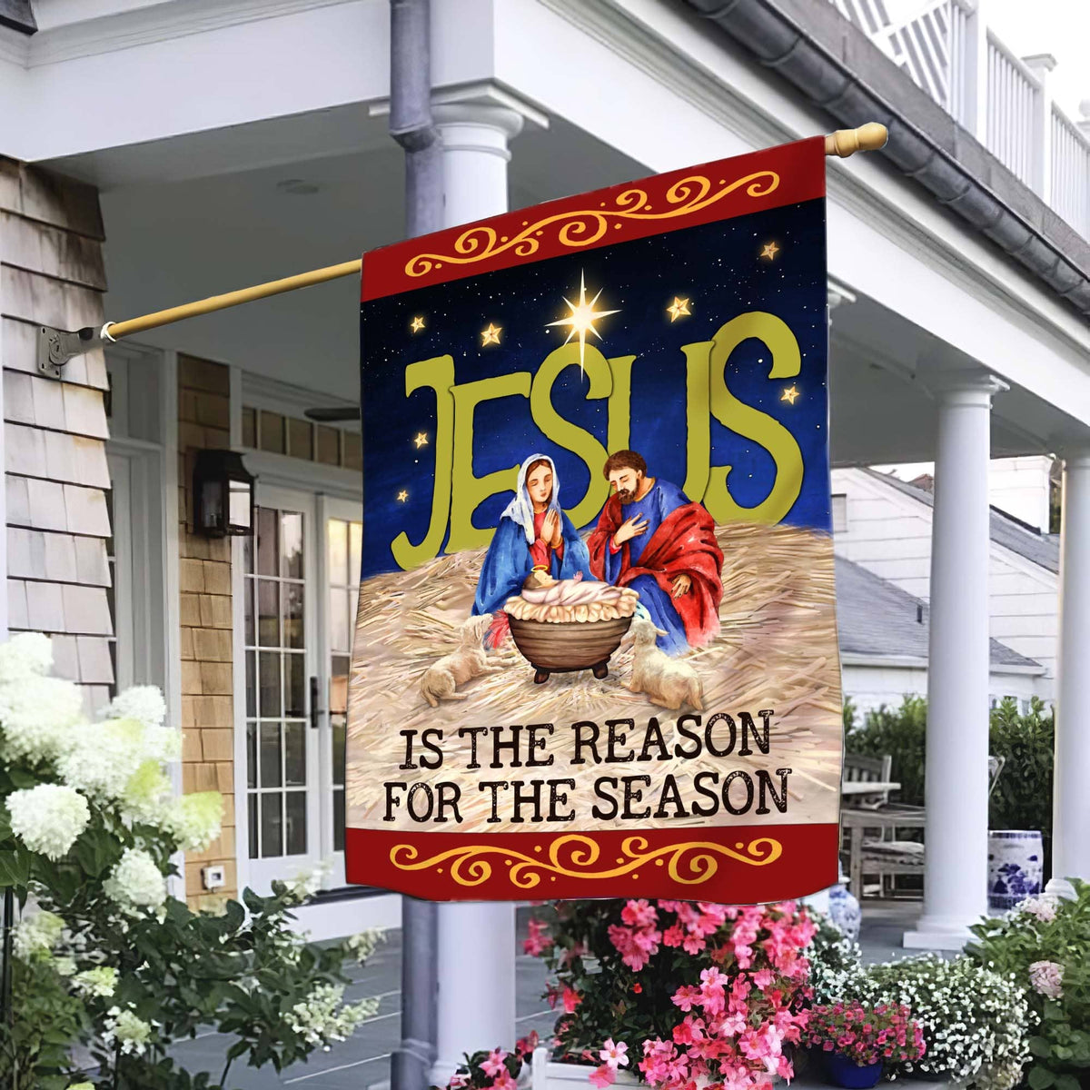 Jesus is the reason for the season - Jesus, Christmas Flag