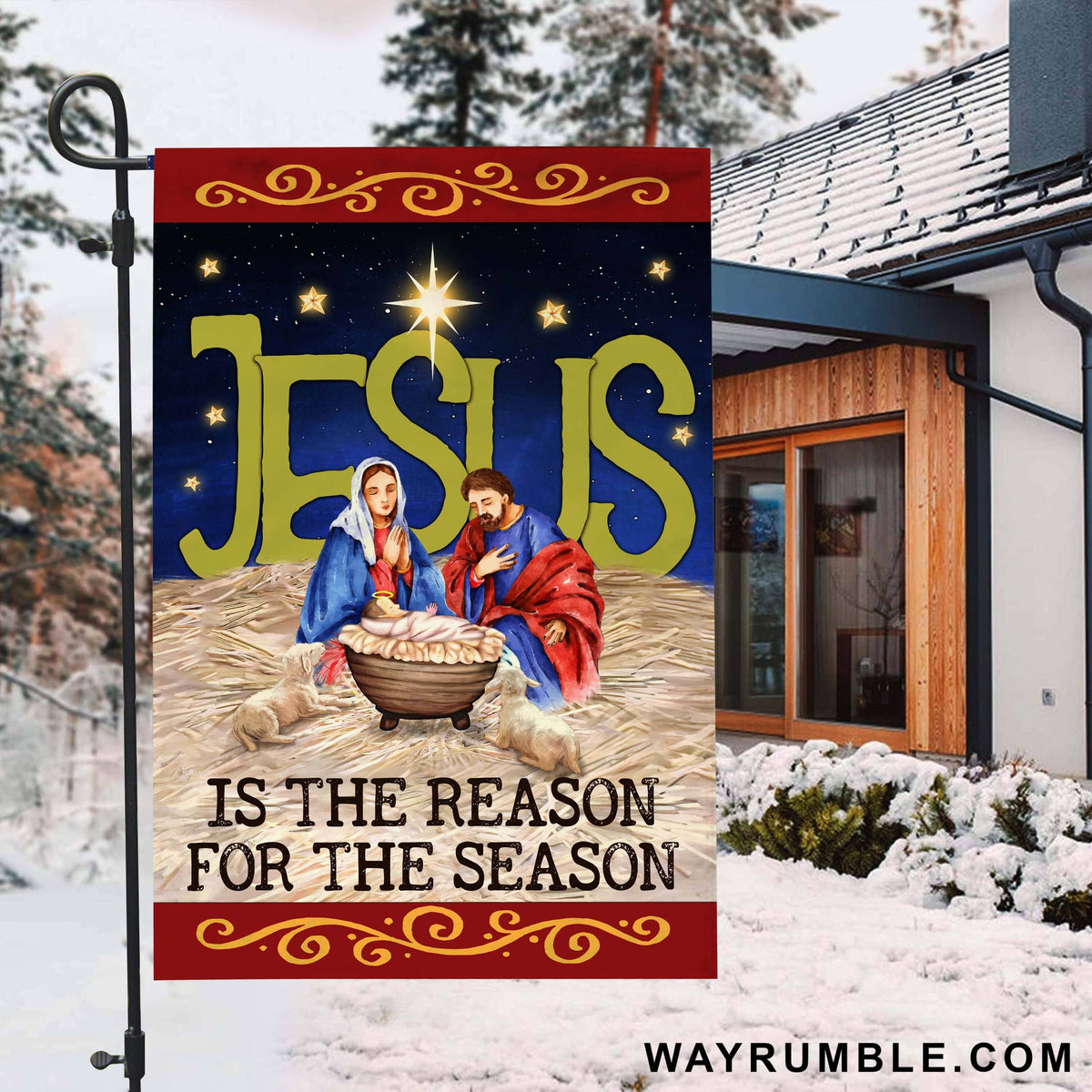 Jesus is the reason for the season - Jesus, Christmas Flag