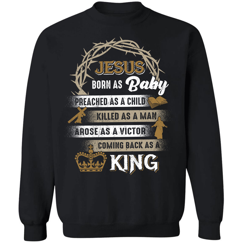 Crown of thorn, Jesus comes back as a king - Jesus Black Apparel