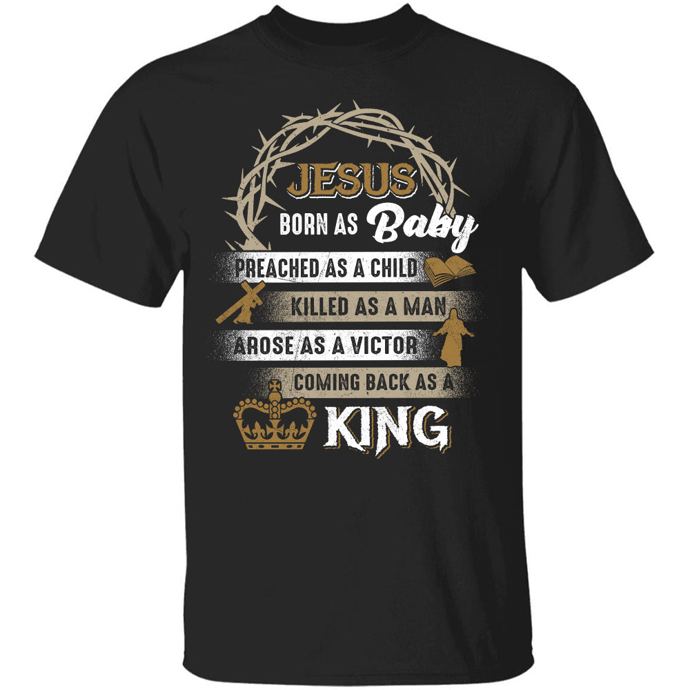 Crown of thorn, Jesus comes back as a king - Jesus Black Apparel