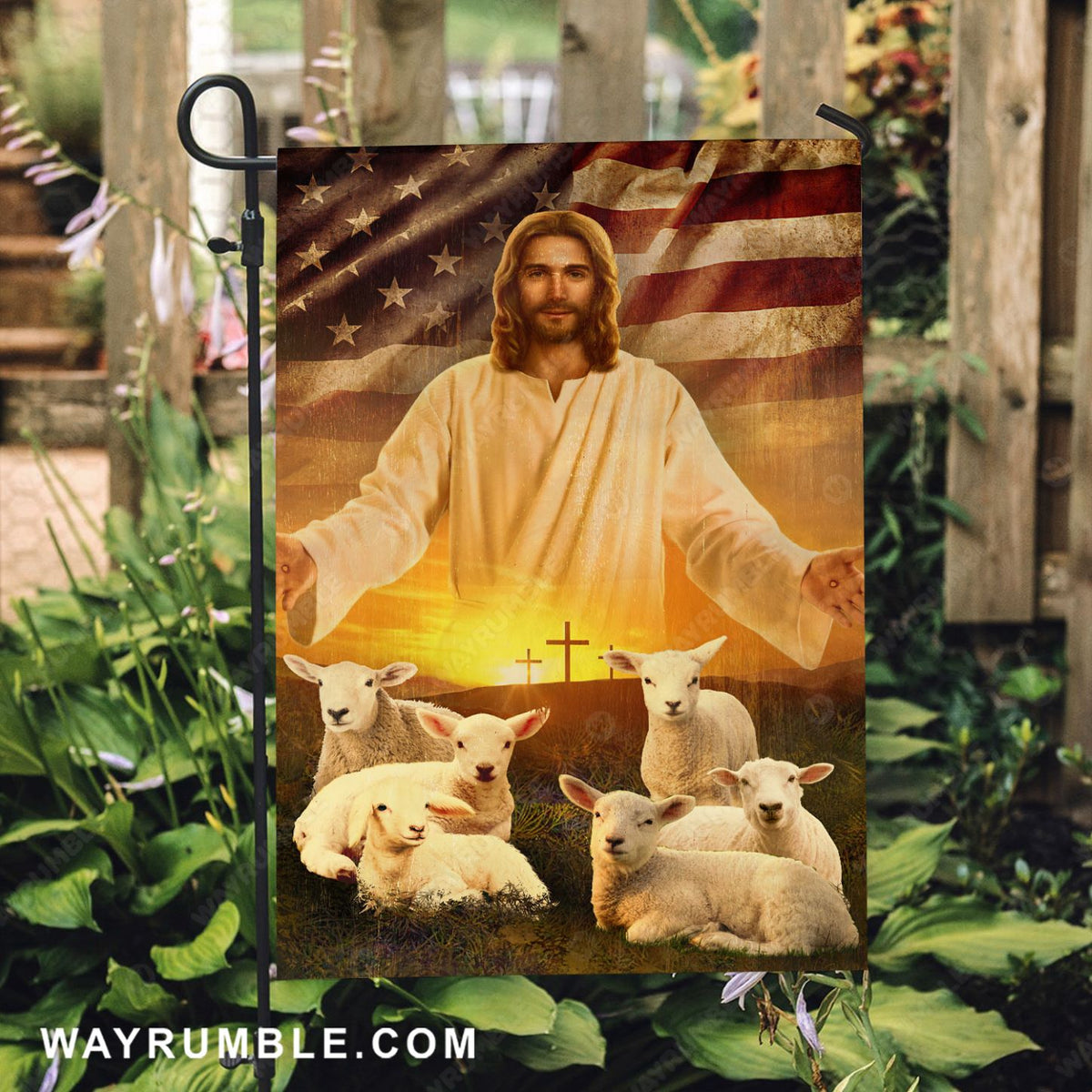 Face of Jesus, Jesus artwork, Lamb of God - Jesus Flag