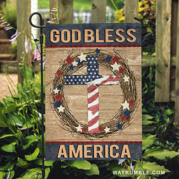 US cross, Crown of thorn, Colorful star, God bless America - Jesus ...