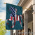 Unique horse drawing, US flag, Blue background - Jesus Flag