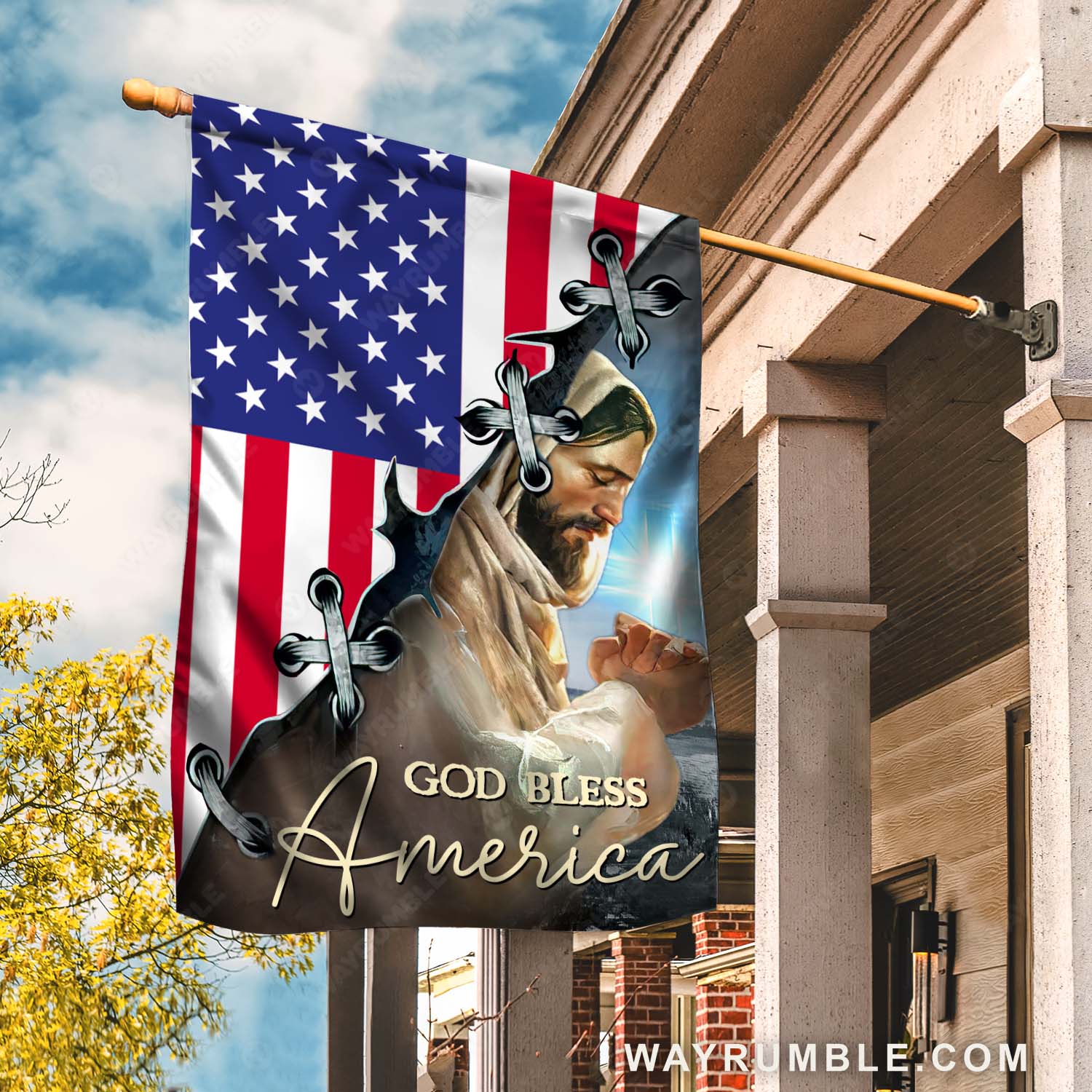 The life of Jesus, Pray for healing, Amazing Us flag, God bless America - Jesus Flag
