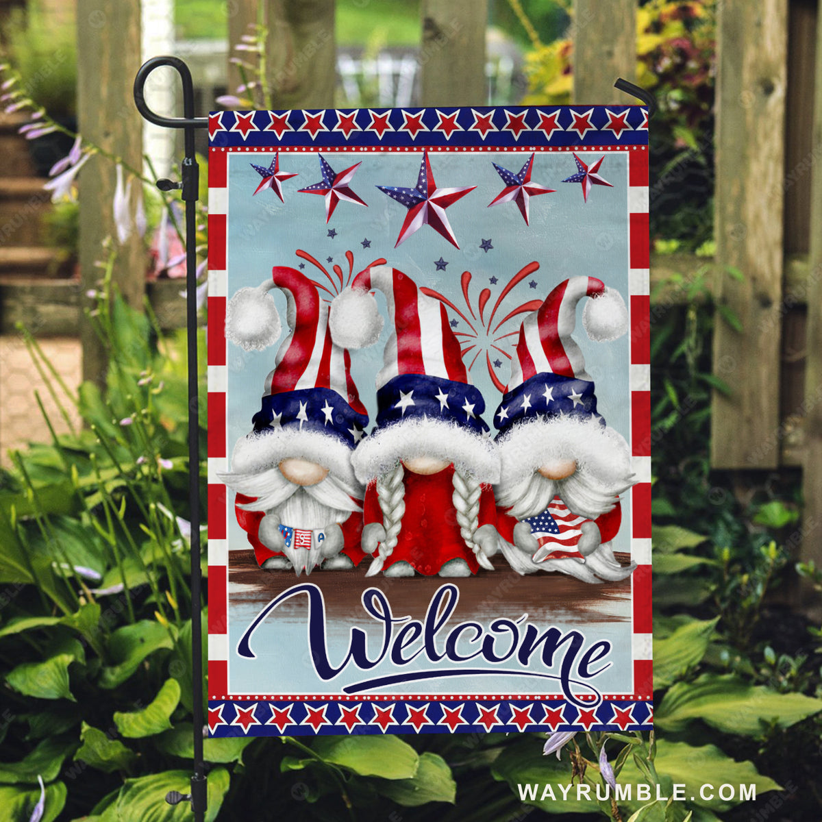 Santa Claus, US flag, Amazing star, Welcome - Jesus Flag