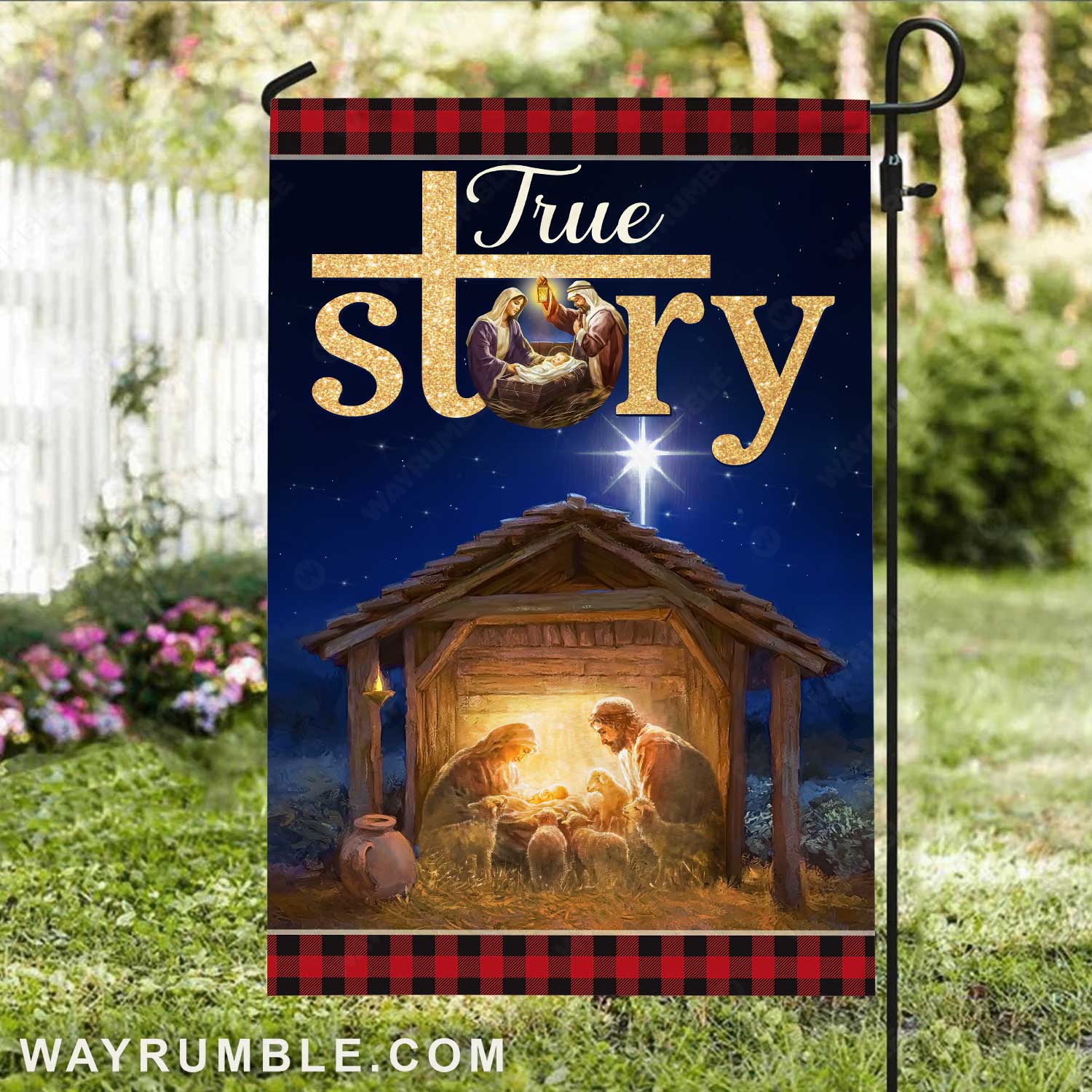 Magic night, Jesus was born, Christmas painting, True story - Jesus Flag