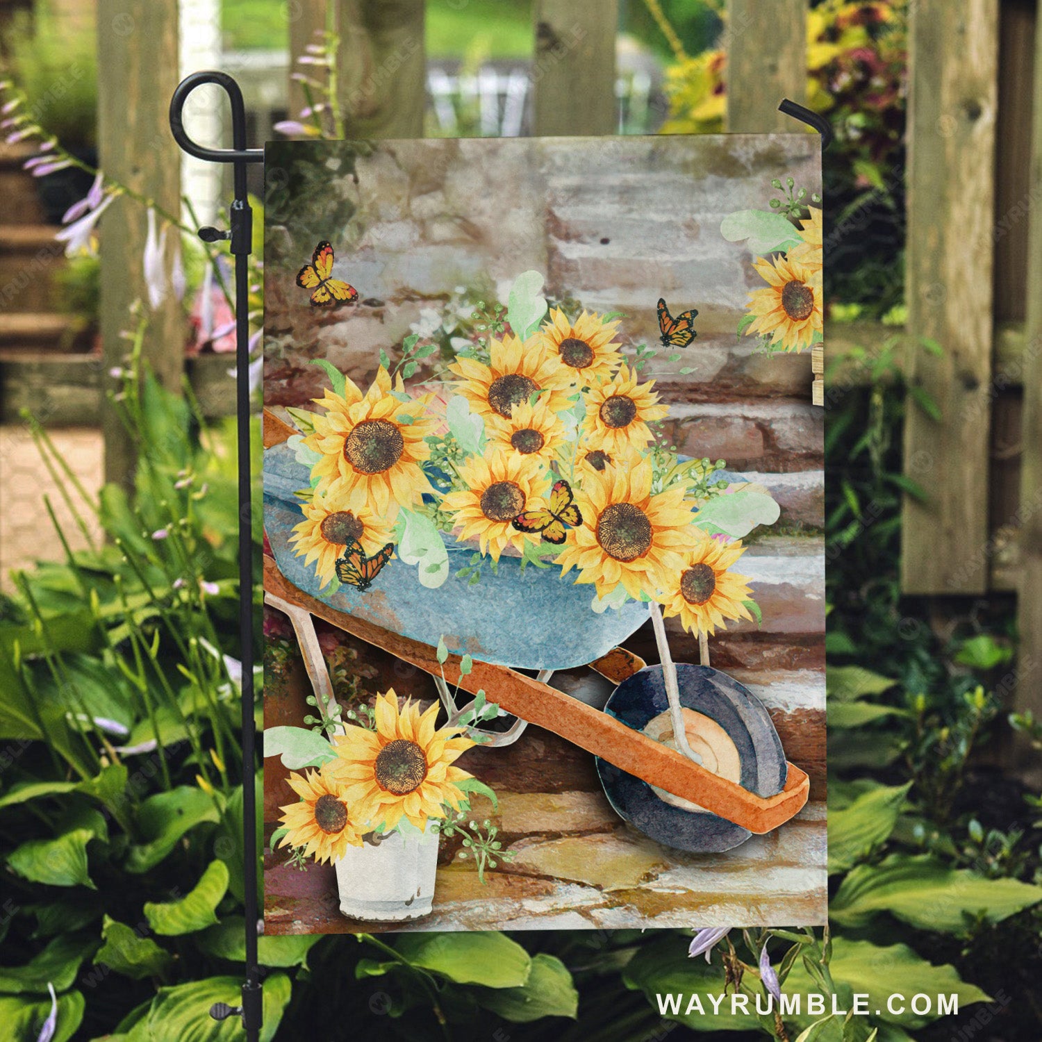 Sunflower drawing, Orange butterfly, Flower garden - Jesus Flag