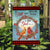 Cardinal couple, Cranberry flower wreath, Be still and know that I am God - Jesus Flag