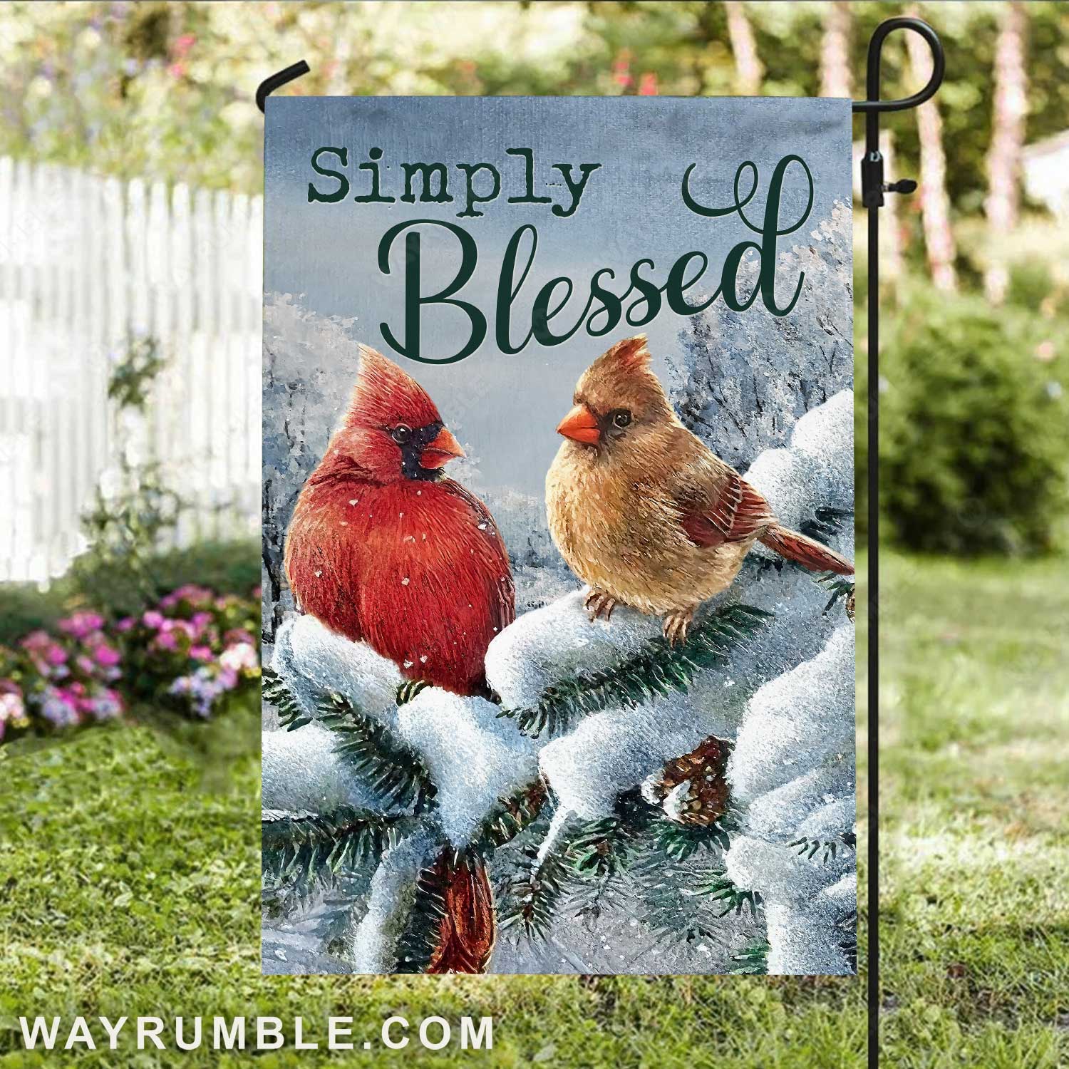 Frozen forest artwork, Big cardinal, Winter drawing, Simply blessed - Jesus Flag