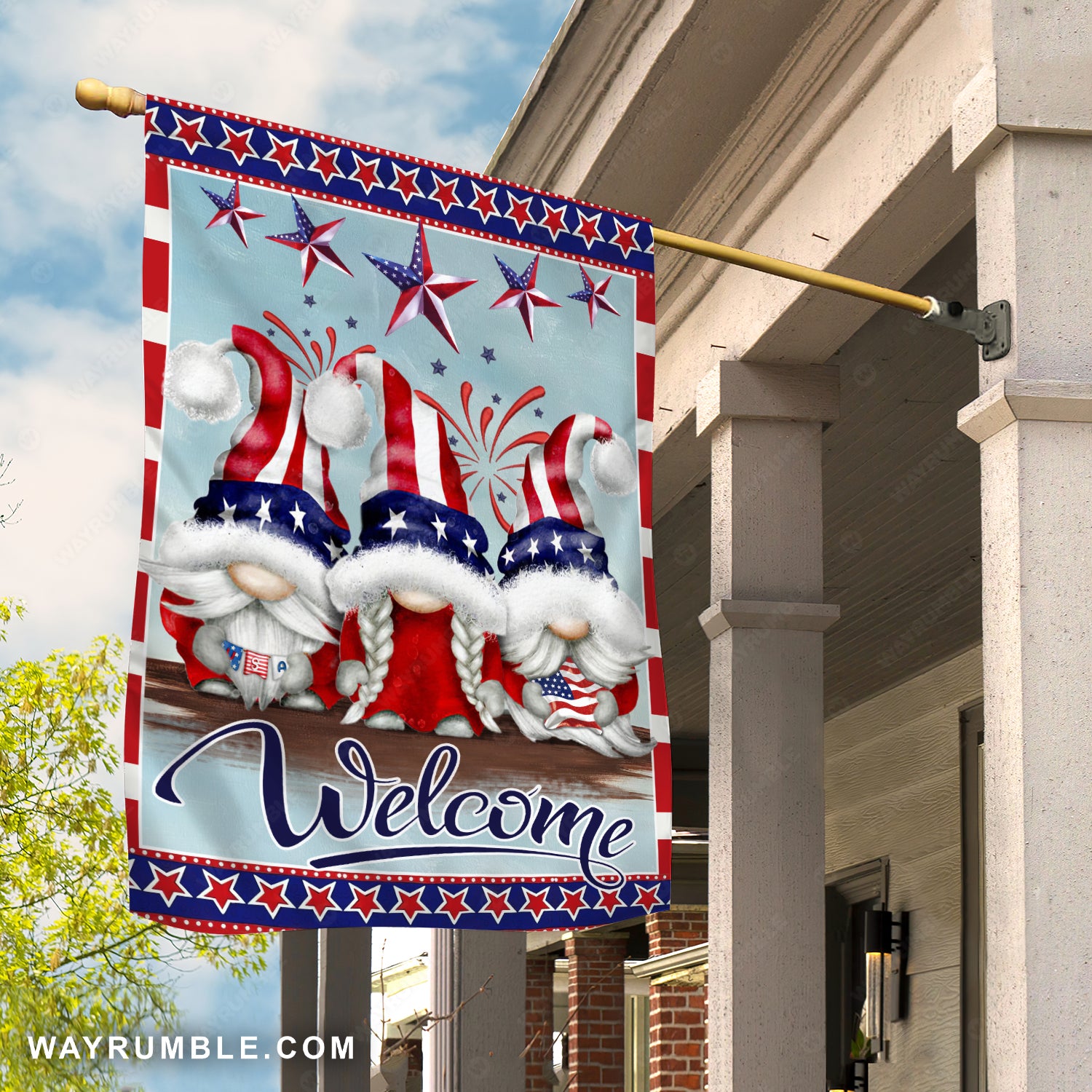 Santa Claus, US flag, Amazing star, Welcome - Jesus Flag