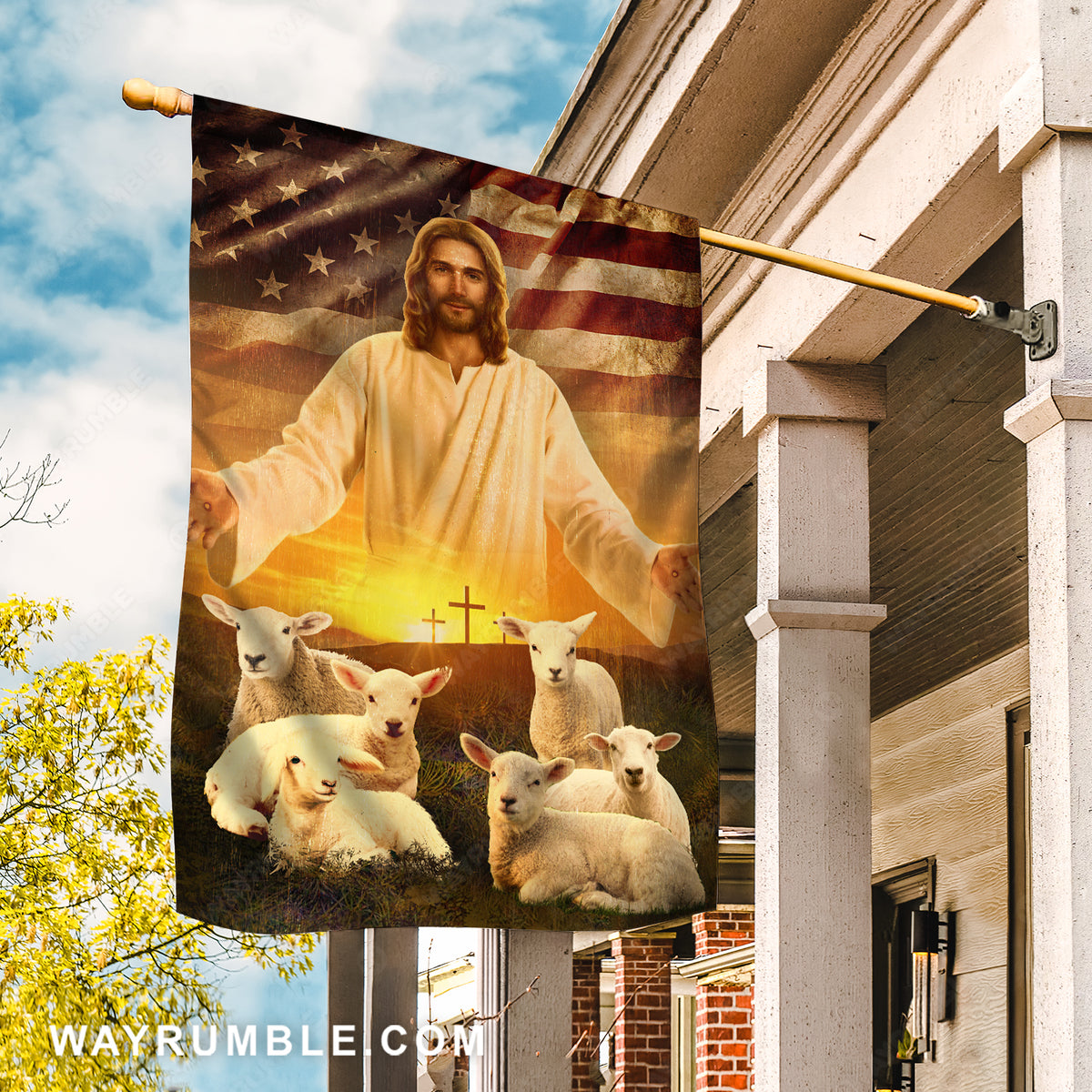 Face of Jesus, Jesus artwork, Lamb of God - Jesus Flag