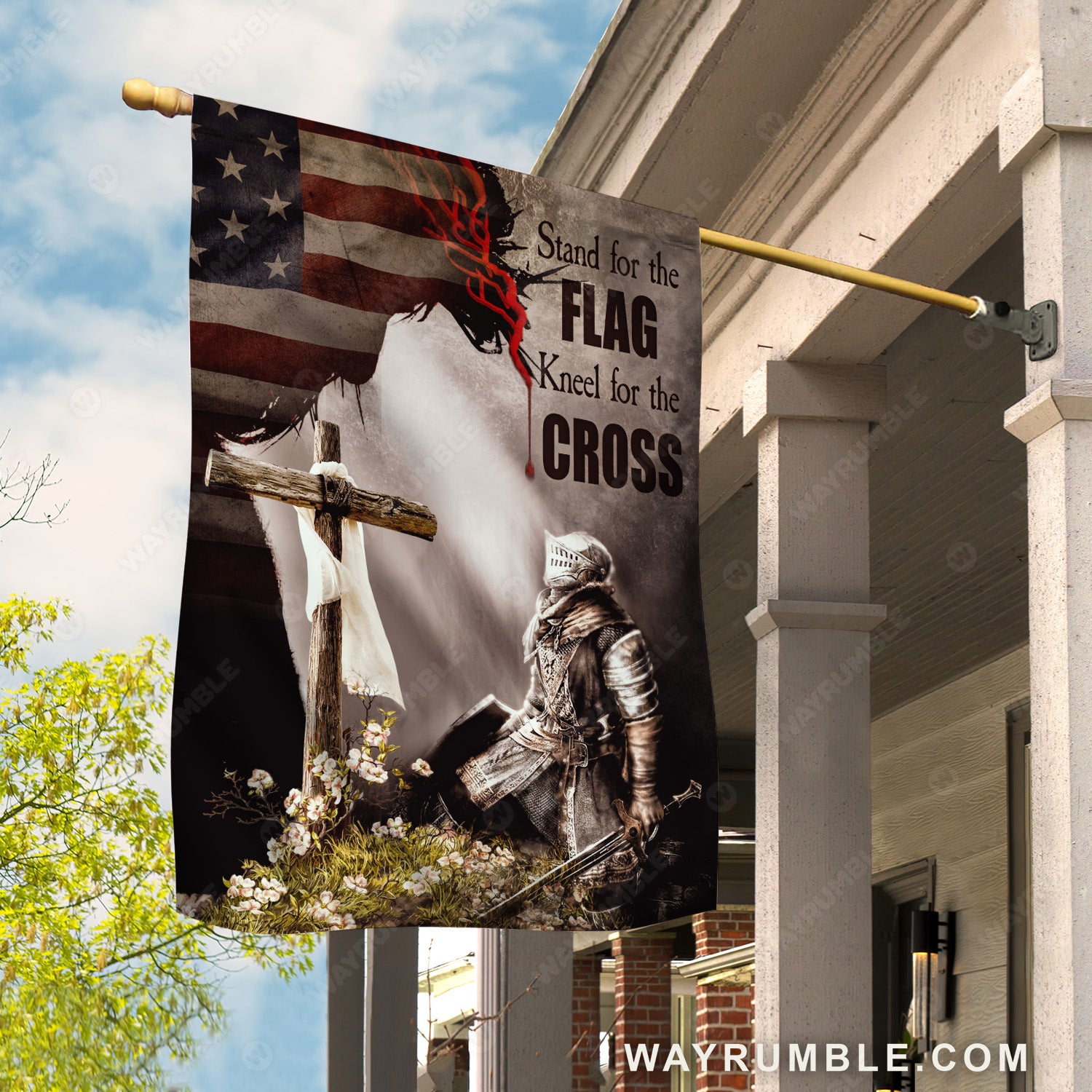 The warrior, Easter cross, Crown of thorn, Jesus drawing, Stand for the flag - Jesus Flag