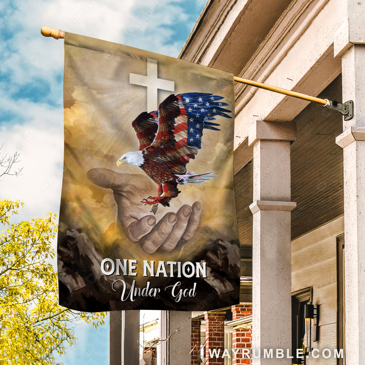 America eagle, Jesus hand, One nation under God - Jesus Flag