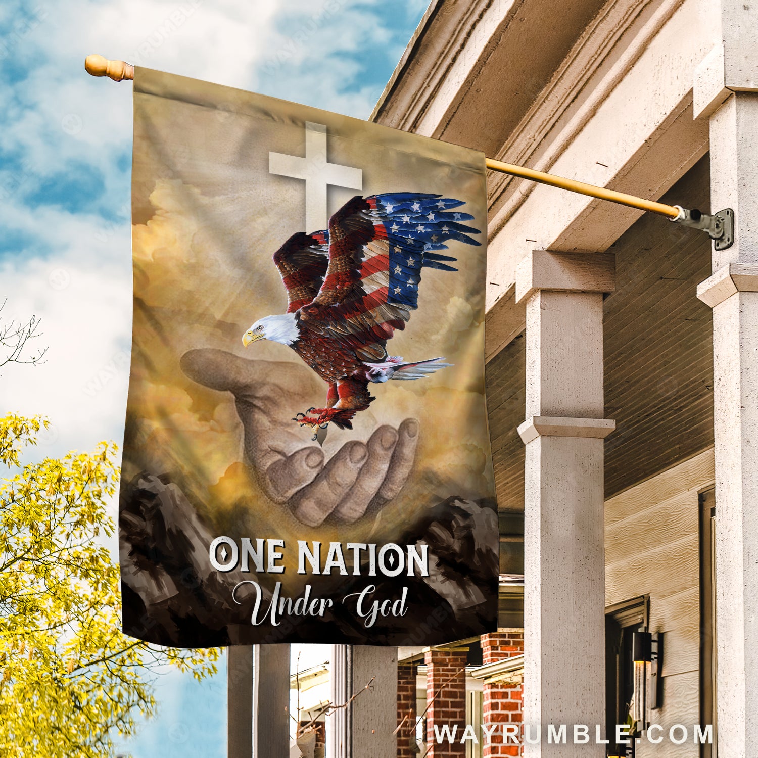 America eagle, Jesus hand, One nation under God - Jesus Flag