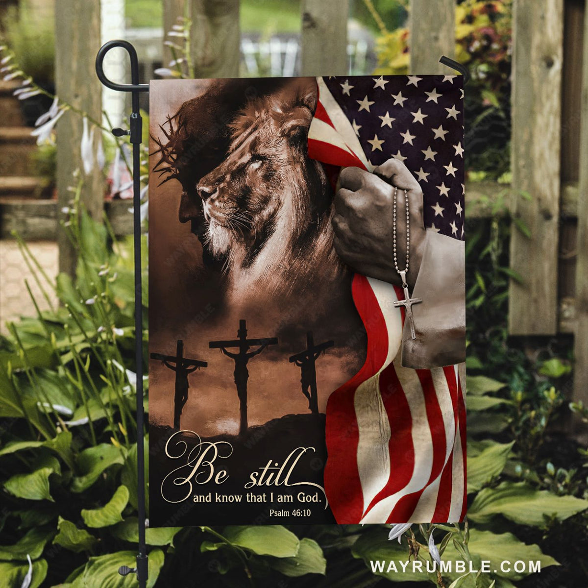 Jesus Christ, The Lion of Judah, Cross necklace, US flag - Jesus Flag