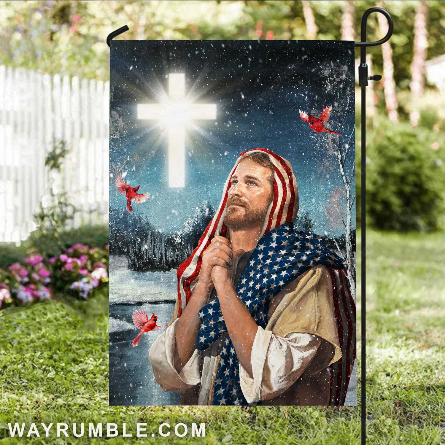 Beautiful night, Pray for healing, Jesus artwork, Light cross - Jesus Flag