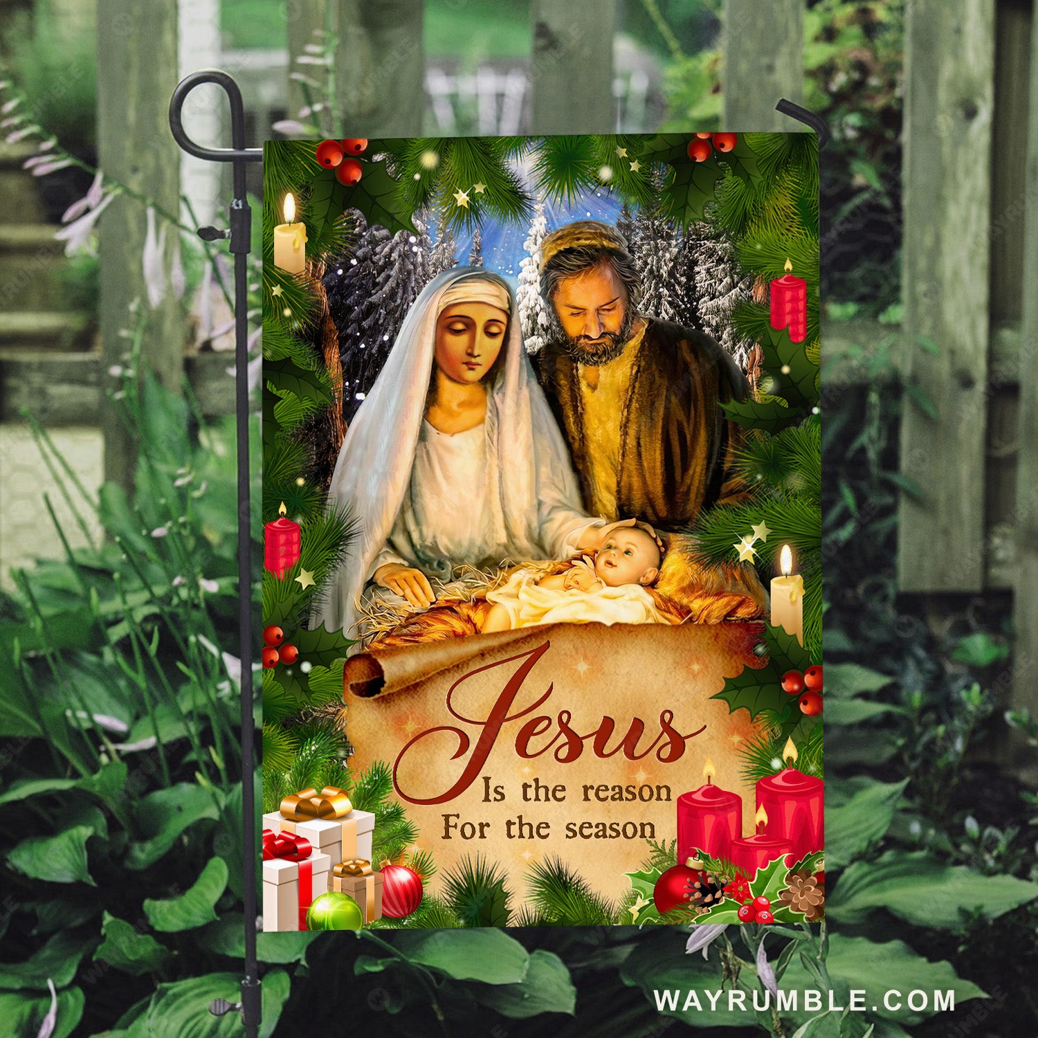 Jesus was born, Stunning night, Christmas vibe, Jesus is the reason for the season - Jesus Flag
