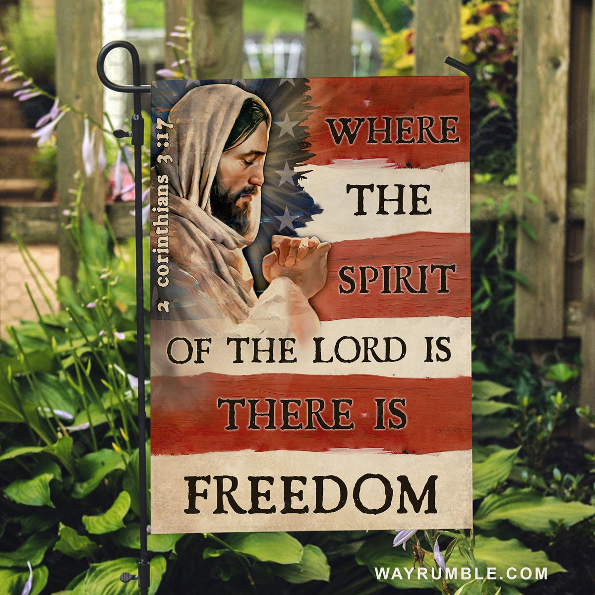 Pray for healing, The face of Jesus, Where the spirit of the Lord is - Jesus Flag