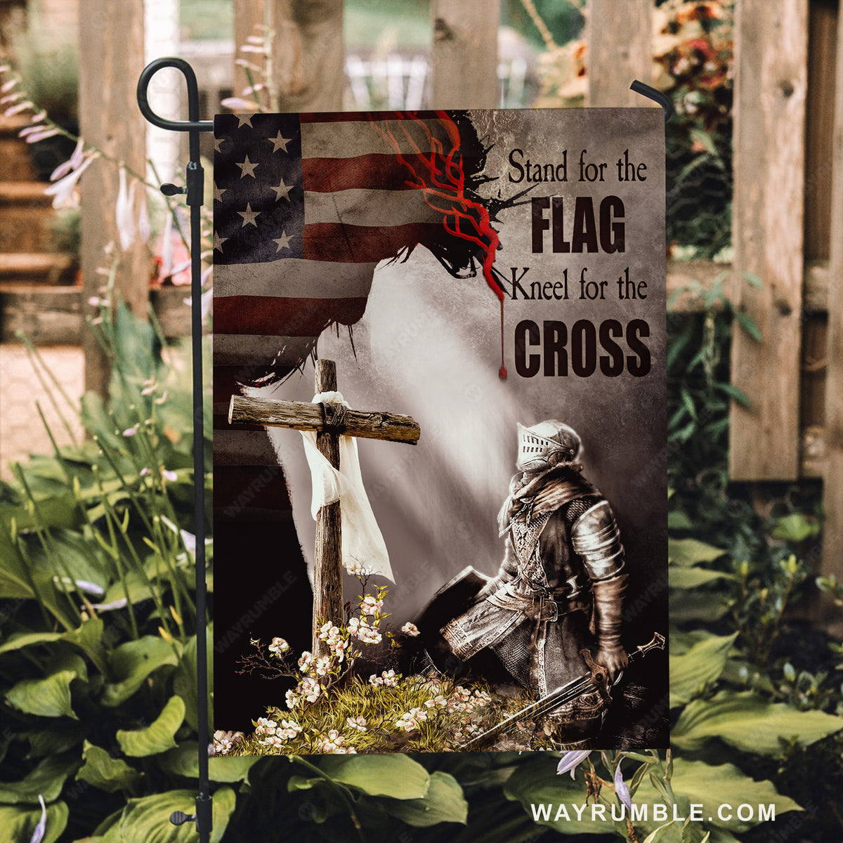 The warrior, Easter cross, Crown of thorn, Jesus drawing, Stand for the flag - Jesus Flag