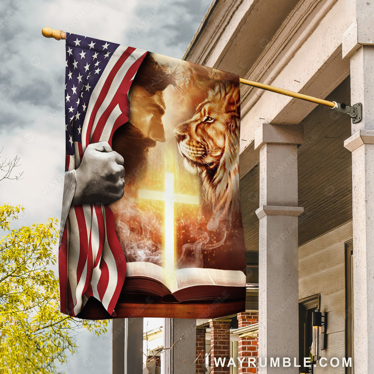 Face to face, Lion of Judah, The life of Jesus, US flag - Jesus Flag