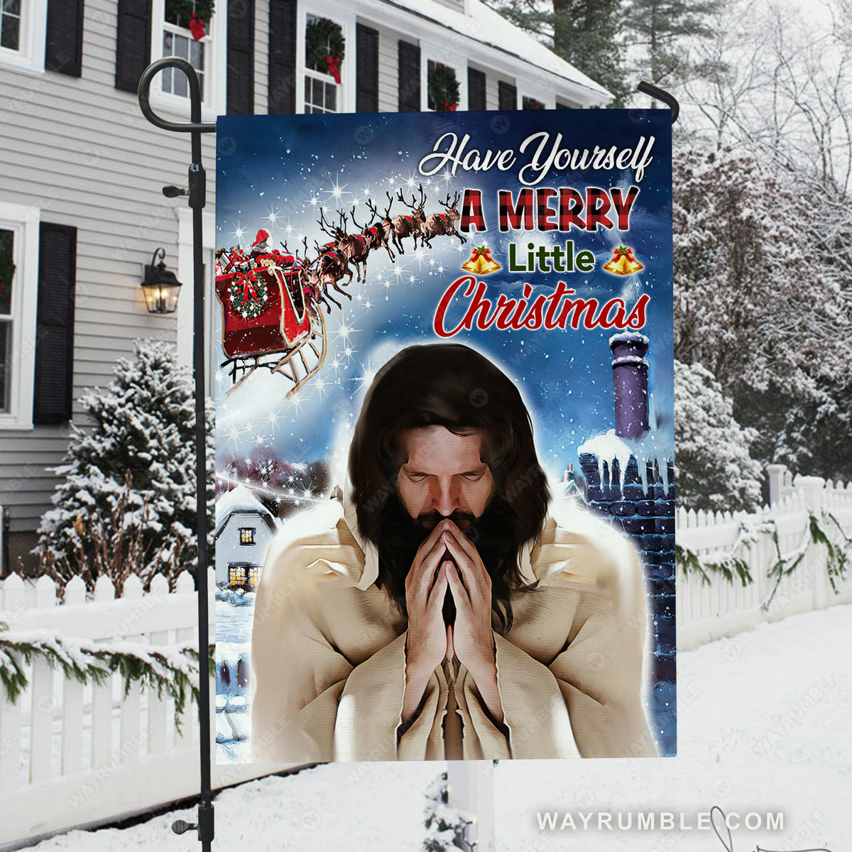 Pray for healing, Pray with Jesus, Christmas is coming, Have yourself a merry little Christmas - Jesus Flag