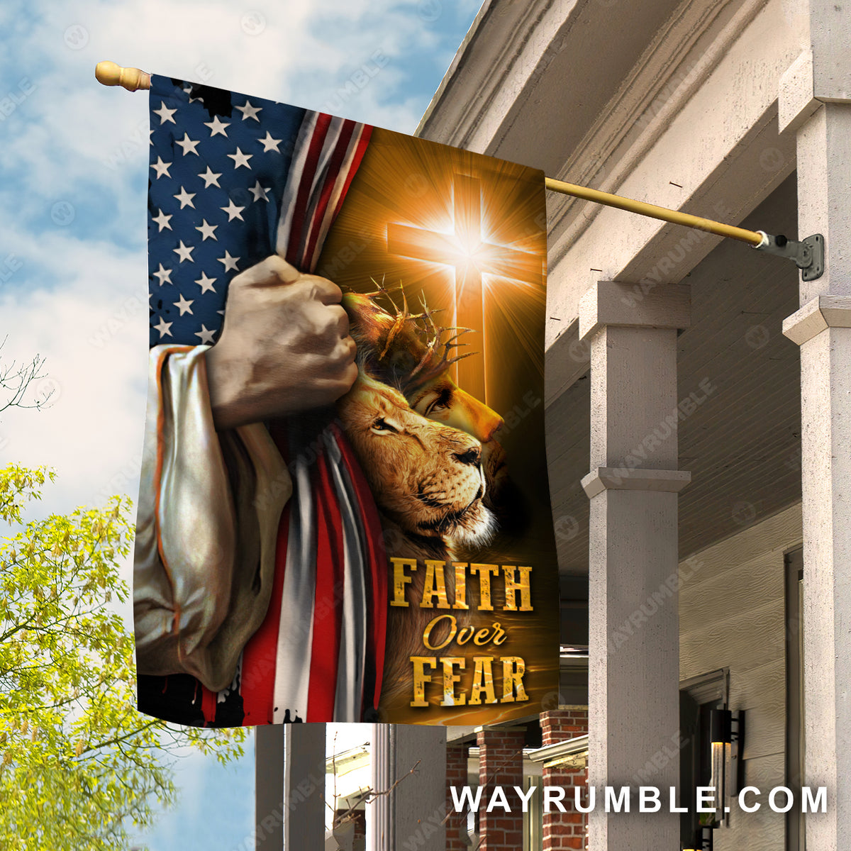 Lion king, Jesus drawing, Beautiful cross, US flag, Faith over fear - Jesus Flag